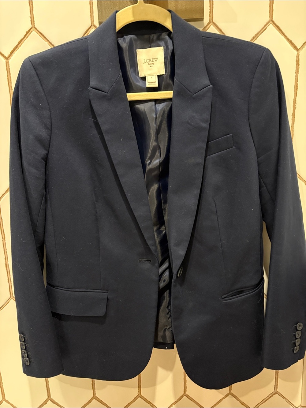 J. Crew Men's Dark Navy Single-Breasted Blazer